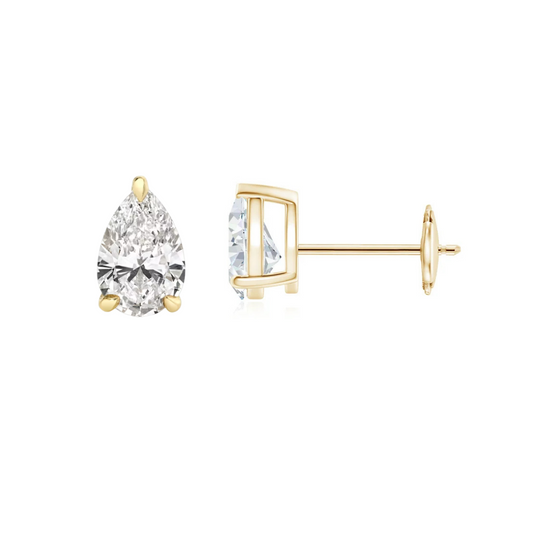 Pear Diamond Stud Earring