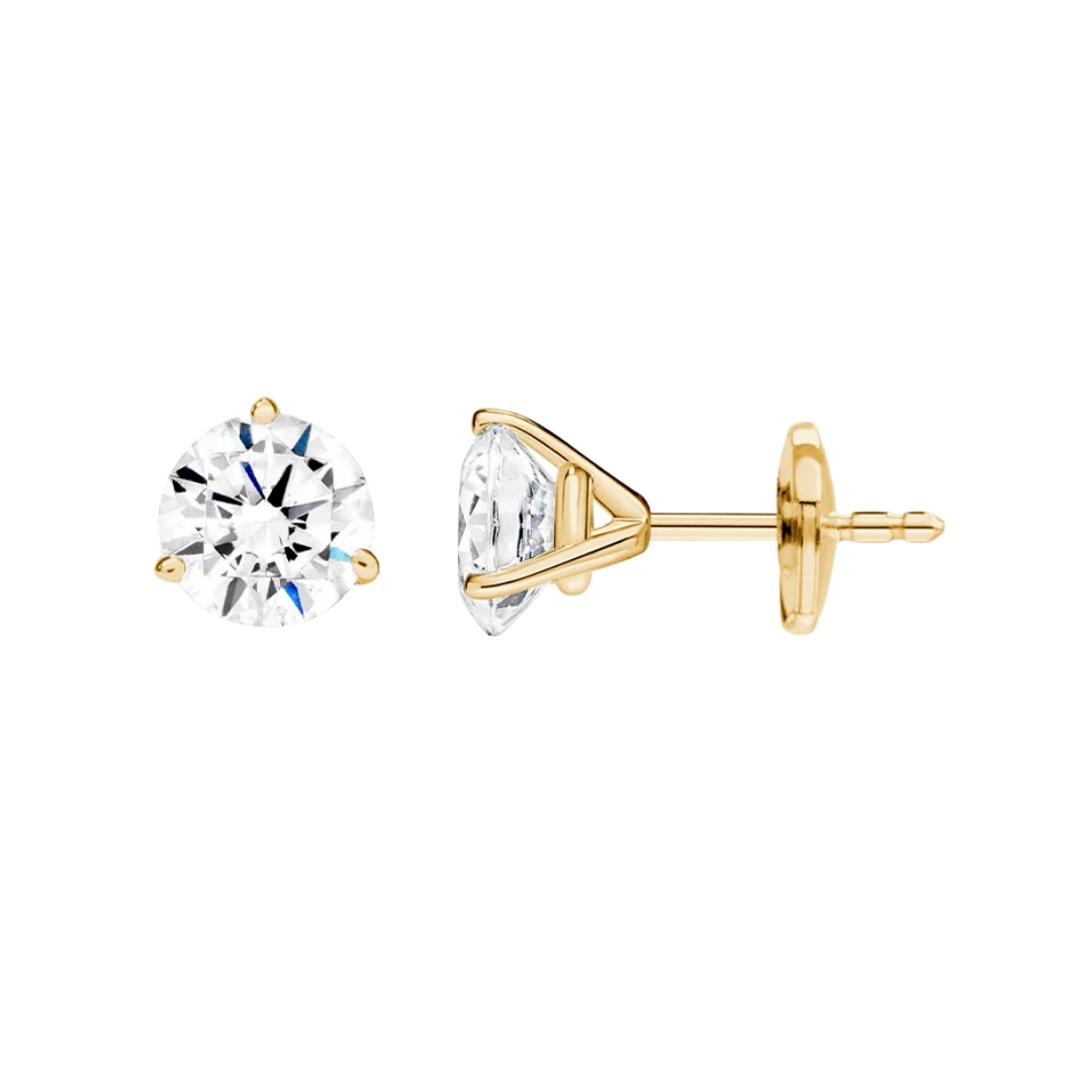 Round Diamond Stud Earring