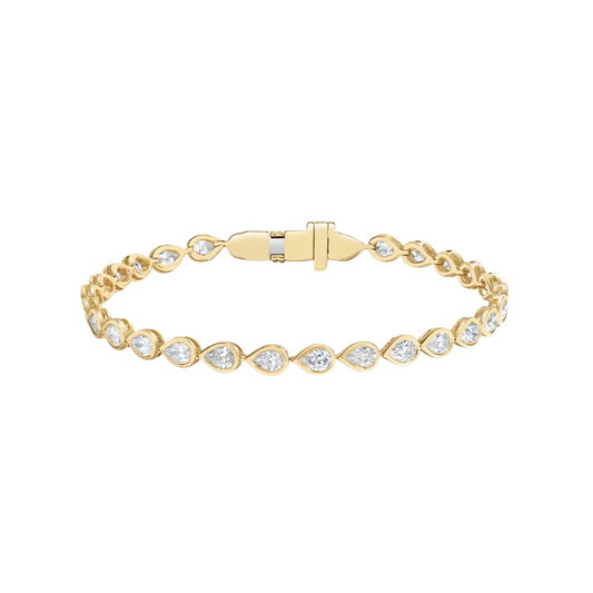 Pear Bezel Tennis Bracelet