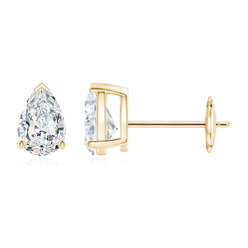 Pear Diamond Stud Earring