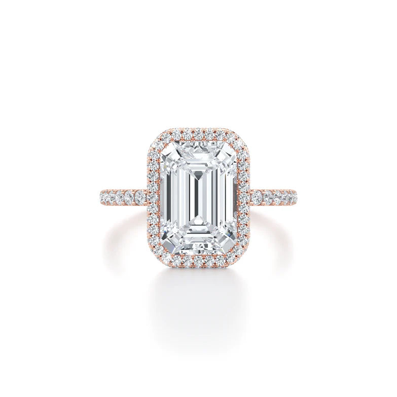 Yaalta Halo Emerald Engagement Ring