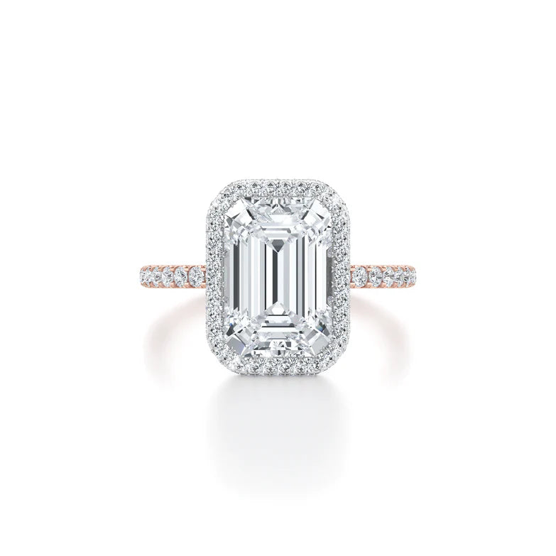 Yaalta Halo Emerald Engagement Ring