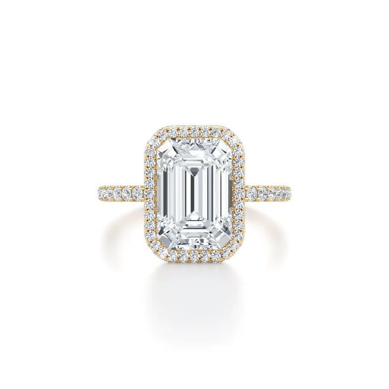 Yaalta Halo Emerald Engagement Ring