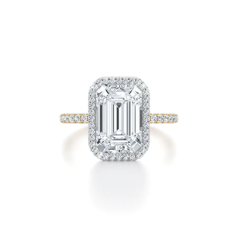 Yaalta Halo Emerald Engagement Ring