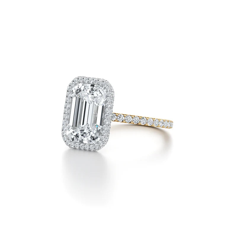 Yaalta Halo Emerald Engagement Ring