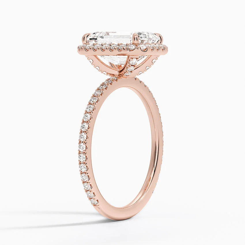 Yaalta Halo Emerald Engagement Ring