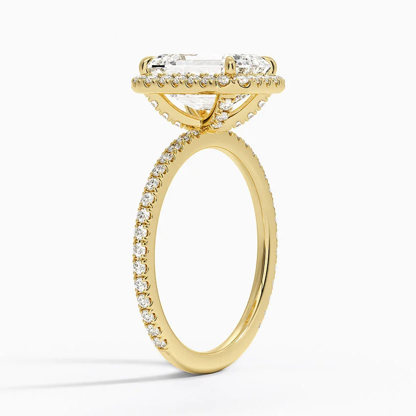 Yaalta Halo Emerald Engagement Ring