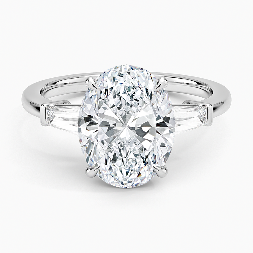 Tapered Baguette Three Stone Diamond Ring