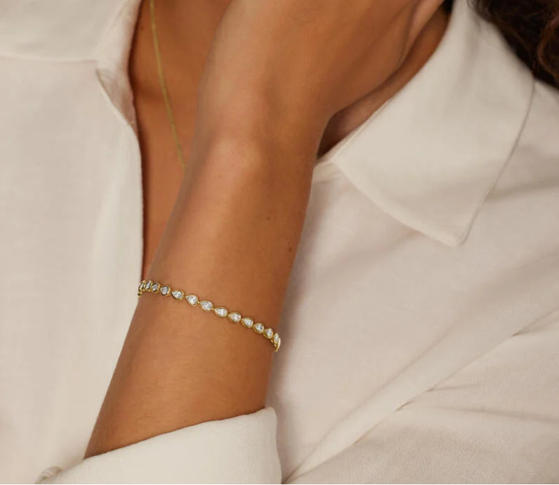Pear Bezel Tennis Bracelet
