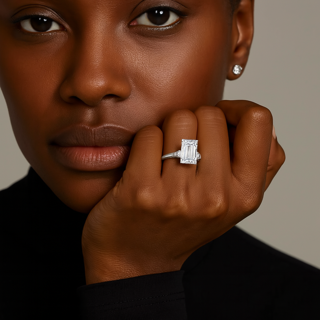 Tapered Baguette Three Stone Diamond Ring