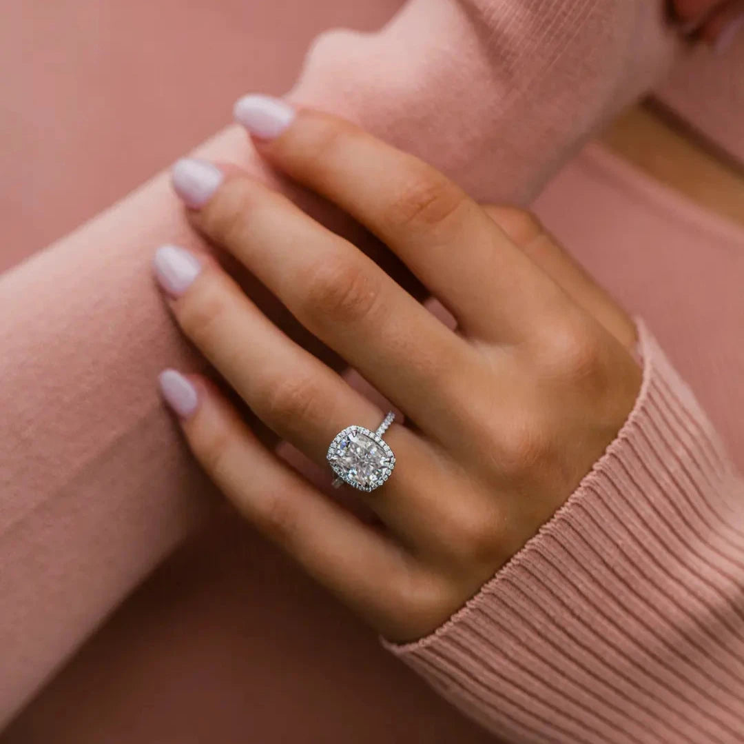 Yaalta Halo Cushion Engagement Ring