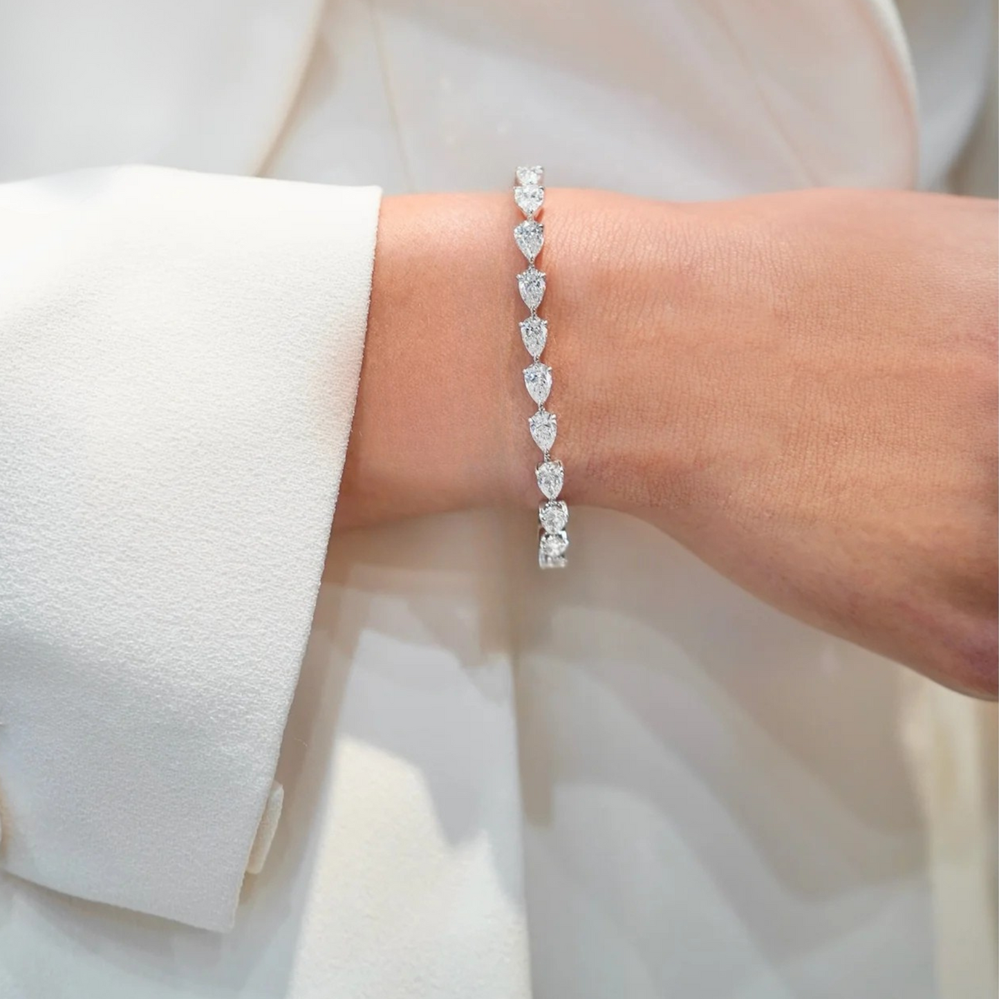 Classic East West Pear Tennis Bracelet