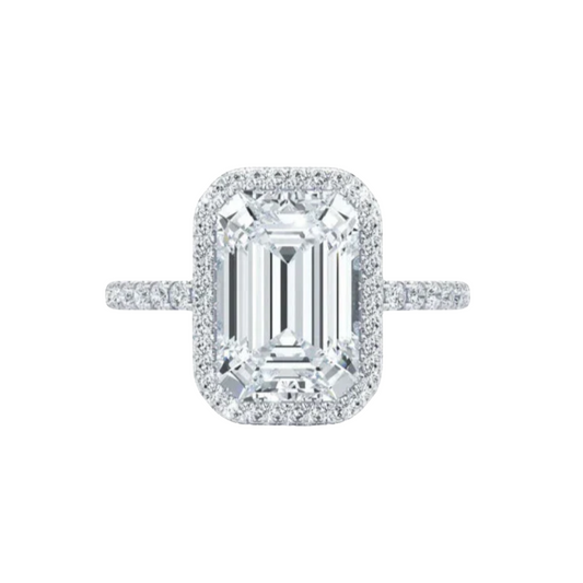 Yaalta Halo Emerald Engagement Ring